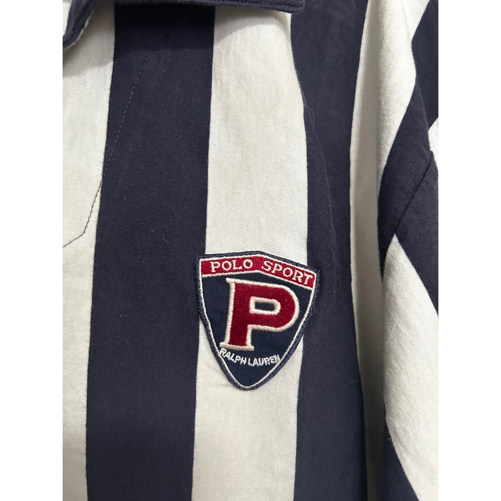 Polo Sport Ralph Lauren 1990s vertical stripe shield patch Striped Rugby Shirt - Picture 5 of 11
